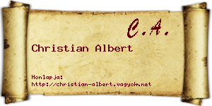 Christian Albert névjegykártya